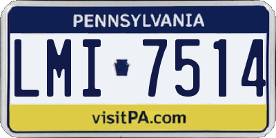 PA license plate LMI7514