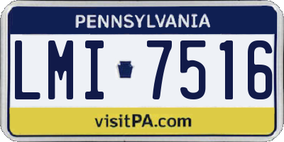 PA license plate LMI7516
