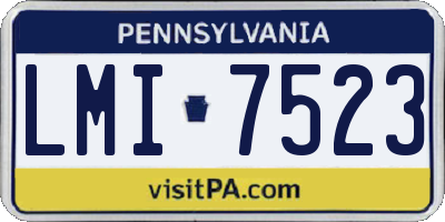 PA license plate LMI7523
