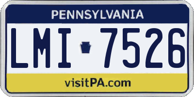 PA license plate LMI7526