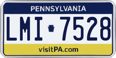 PA license plate LMI7528