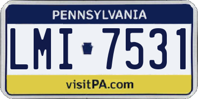 PA license plate LMI7531