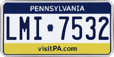 PA license plate LMI7532