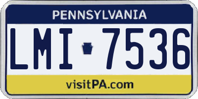 PA license plate LMI7536