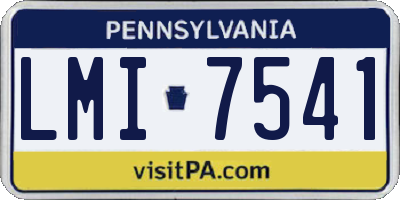 PA license plate LMI7541