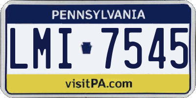 PA license plate LMI7545