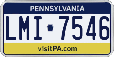 PA license plate LMI7546