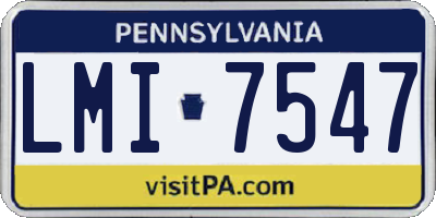 PA license plate LMI7547