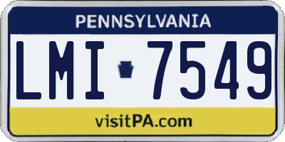 PA license plate LMI7549