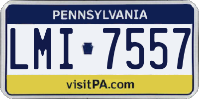 PA license plate LMI7557
