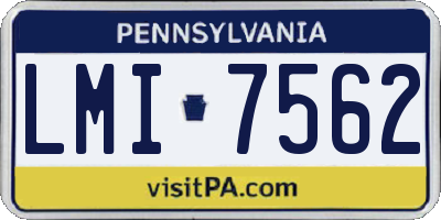PA license plate LMI7562