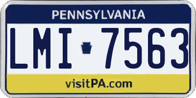 PA license plate LMI7563