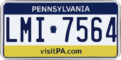 PA license plate LMI7564