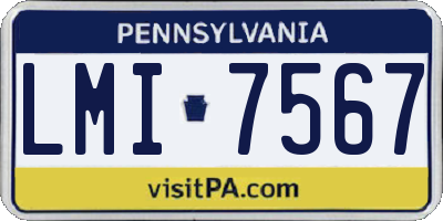 PA license plate LMI7567