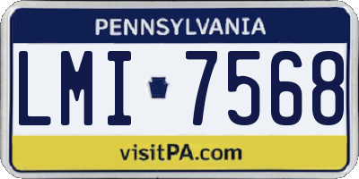 PA license plate LMI7568