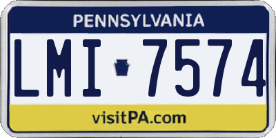 PA license plate LMI7574