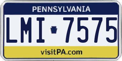 PA license plate LMI7575