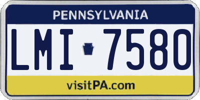 PA license plate LMI7580