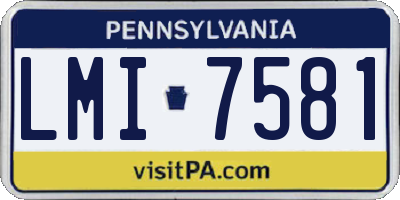 PA license plate LMI7581
