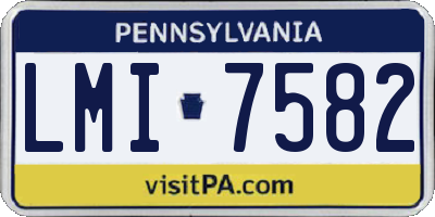 PA license plate LMI7582