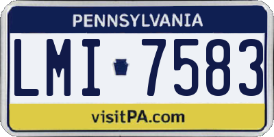 PA license plate LMI7583