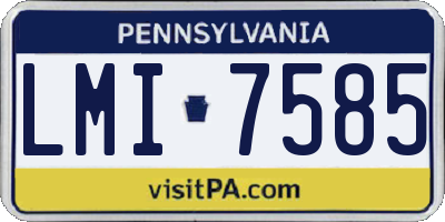 PA license plate LMI7585