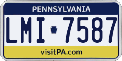 PA license plate LMI7587