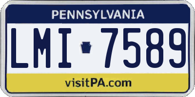 PA license plate LMI7589