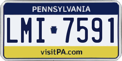 PA license plate LMI7591