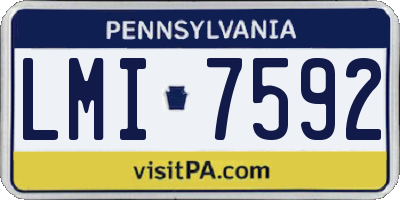 PA license plate LMI7592