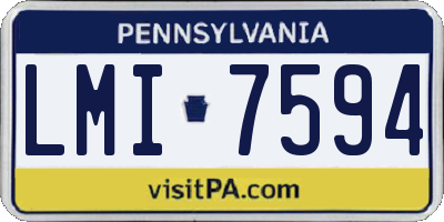 PA license plate LMI7594