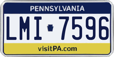 PA license plate LMI7596