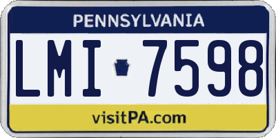 PA license plate LMI7598