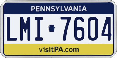 PA license plate LMI7604