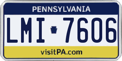 PA license plate LMI7606