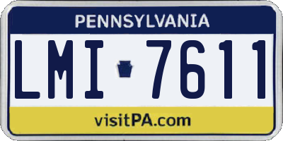 PA license plate LMI7611