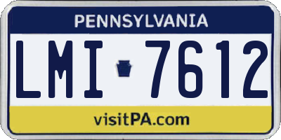PA license plate LMI7612