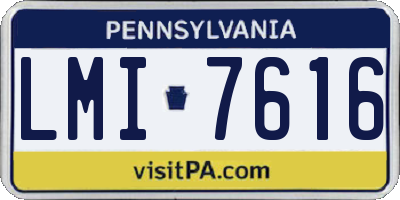 PA license plate LMI7616