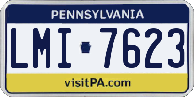 PA license plate LMI7623