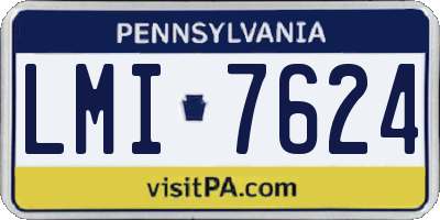 PA license plate LMI7624