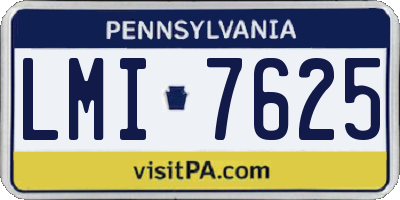 PA license plate LMI7625