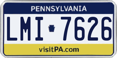 PA license plate LMI7626
