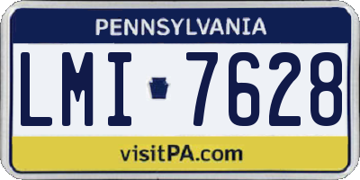 PA license plate LMI7628