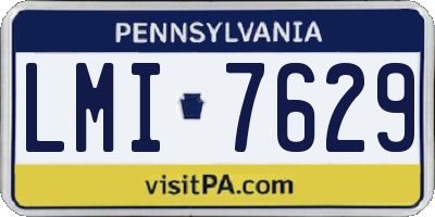 PA license plate LMI7629