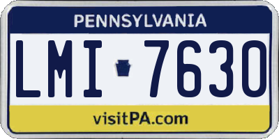 PA license plate LMI7630