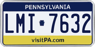 PA license plate LMI7632