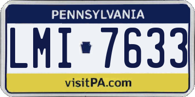 PA license plate LMI7633