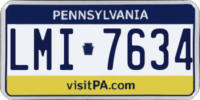 PA license plate LMI7634