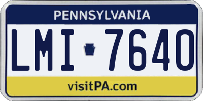 PA license plate LMI7640