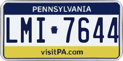 PA license plate LMI7644